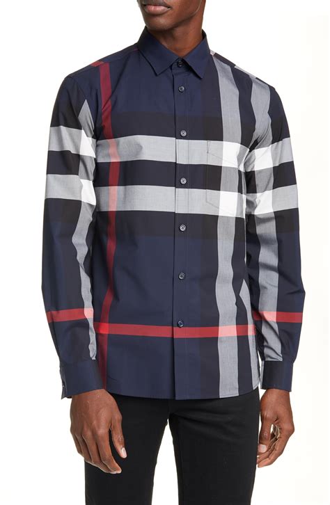 burberry button up blue